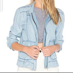 BB Dakota Light Wash Denim Jean Zipper Jacket S